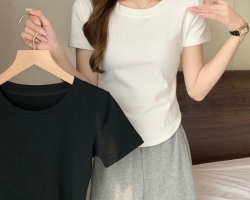 不規則純色短袖