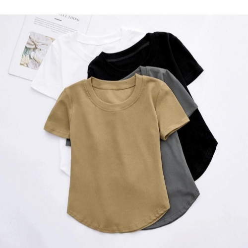 不規則純色短袖