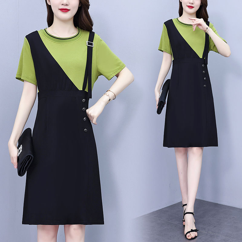 假兩件顯瘦連衣裙