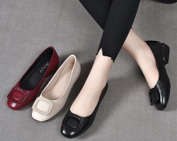 真皮軟底媽媽鞋