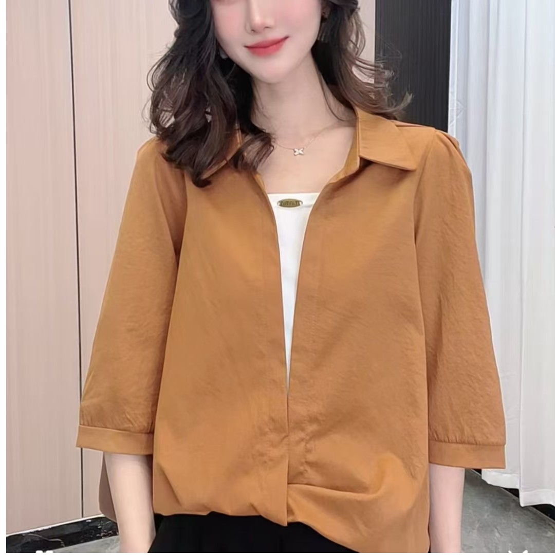 七分假兩件襯衫